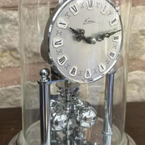 Awesome Vintage Chrome Kern 400 day Anniversary torsion clock, ca 1960, view 2