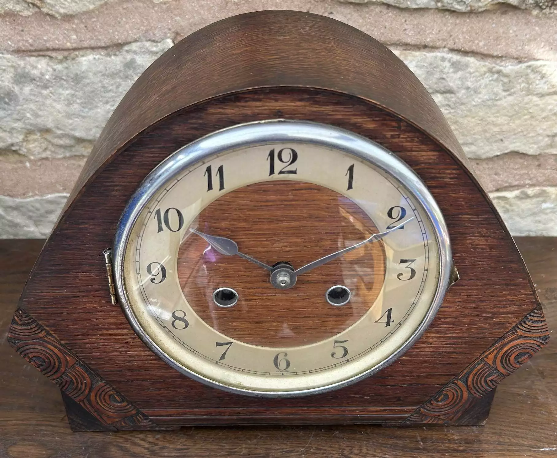 Fabulous Art Deco Mantel Clock, ca 1950, view 3
