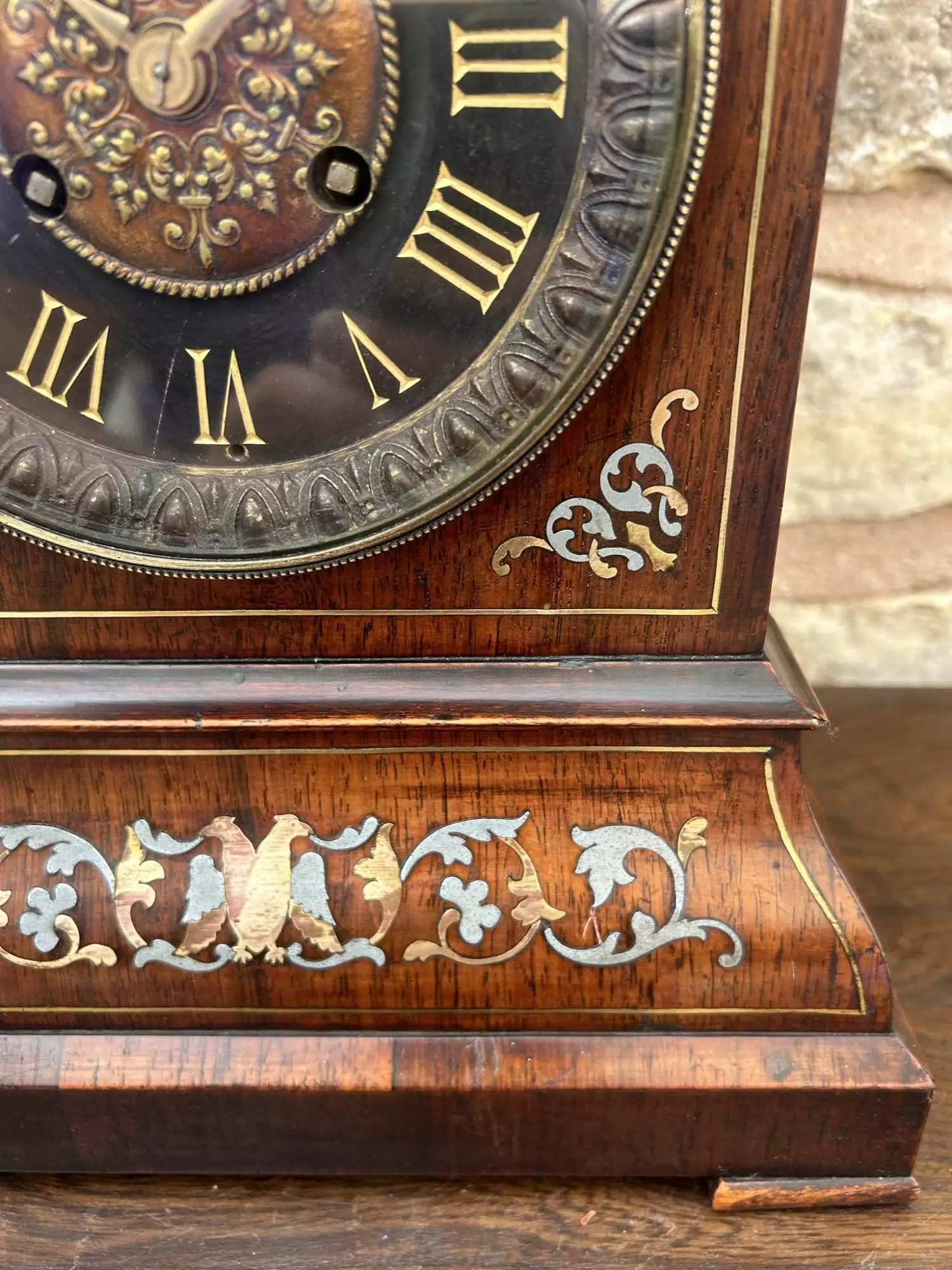Stunning Rosewood inlaid Bracket Clock, ca 1870, view 8