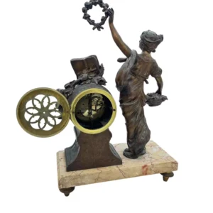 Wonderful French Figural Mantel Clock, ca1890, view 2