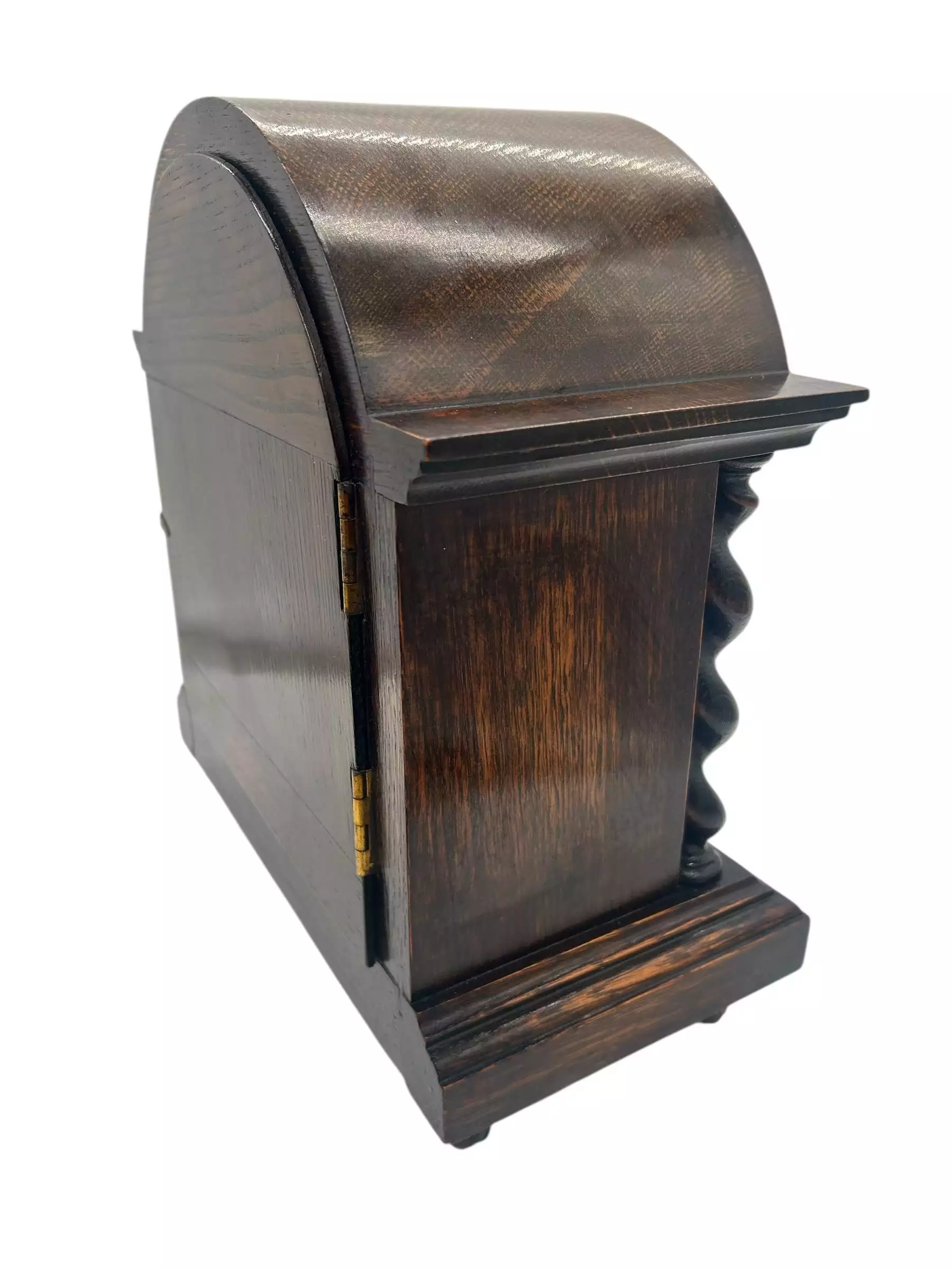 Lovely English Oak Case Astral Mantel Clock, 8 Day gong striking Clock, view 4