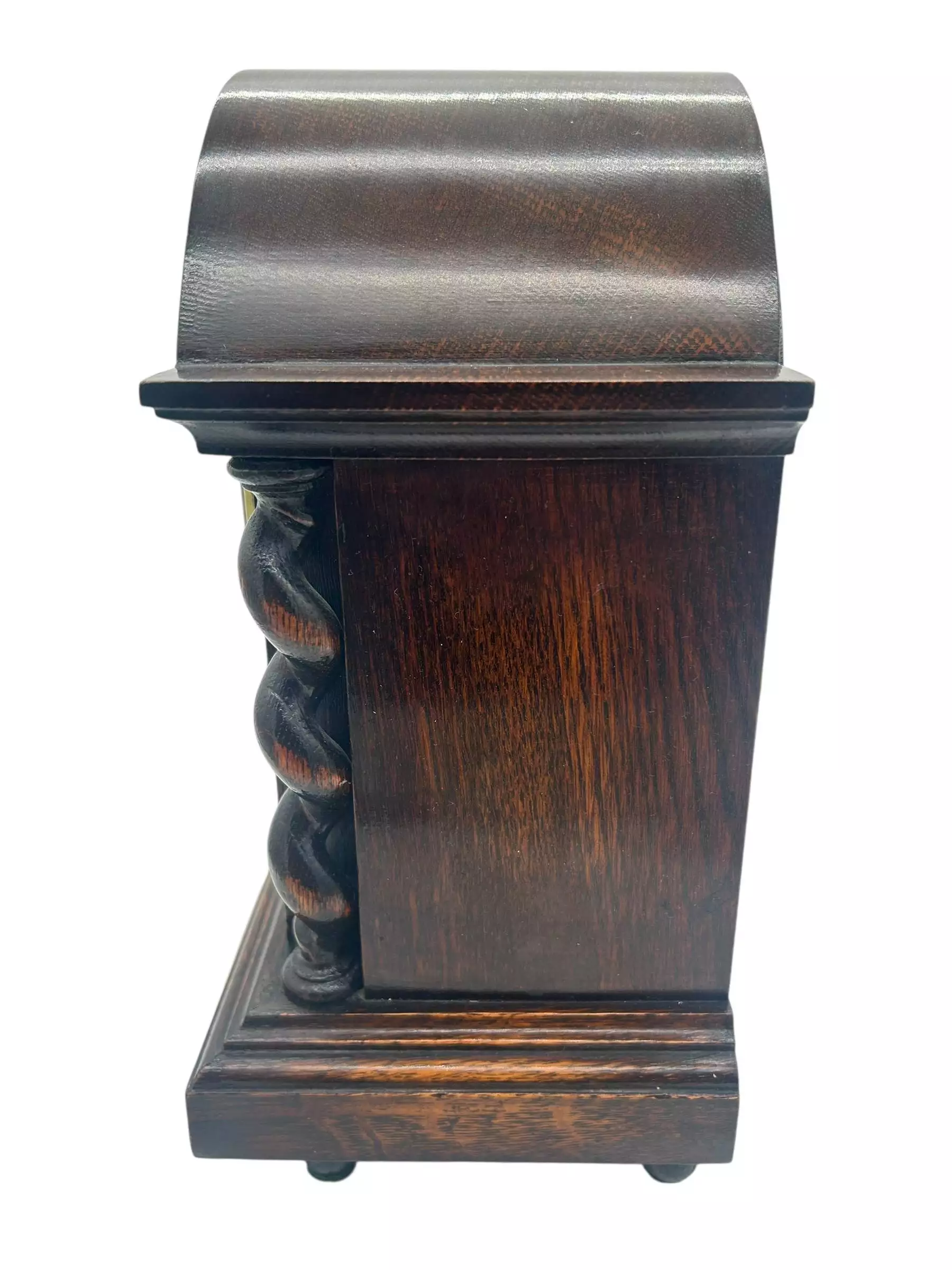 Lovely English Oak Case Astral Mantel Clock, 8 Day gong striking Clock, view 7