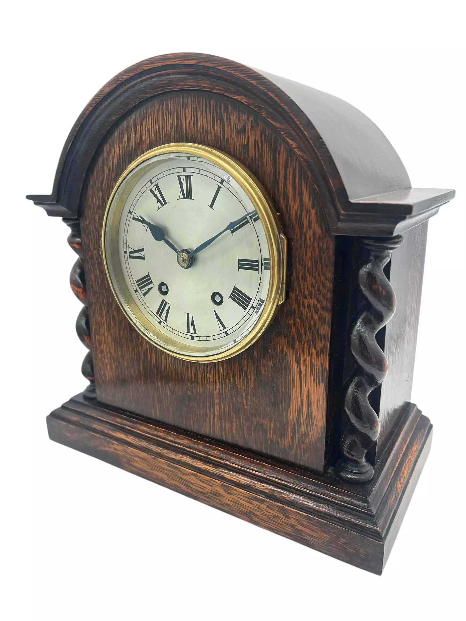 Lovely English Oak Case Astral Mantel Clock, 8 Day gong striking Clock, view 8