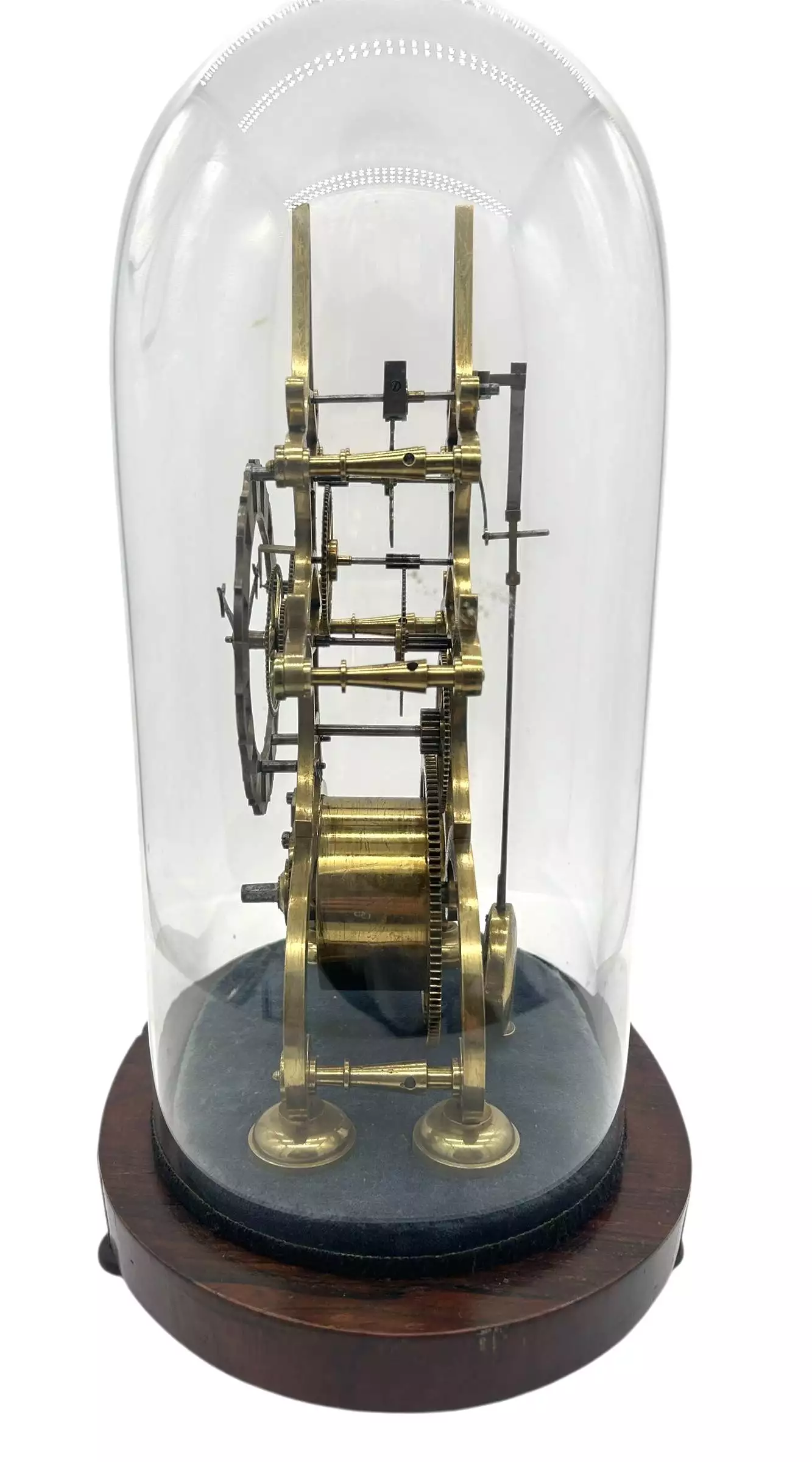 Awesome Rare Victorian 6 spoke wheel Skeleton Mantel Clock - ca1870, view 2