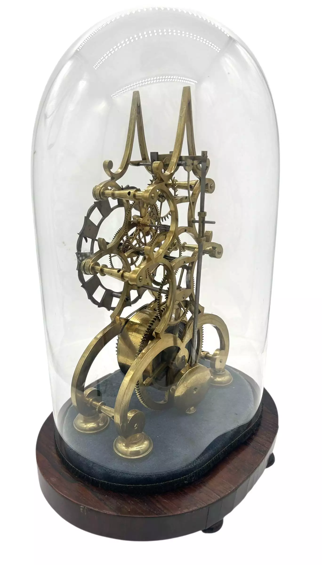 Awesome Rare Victorian 6 spoke wheel Skeleton Mantel Clock - ca1870, view 3