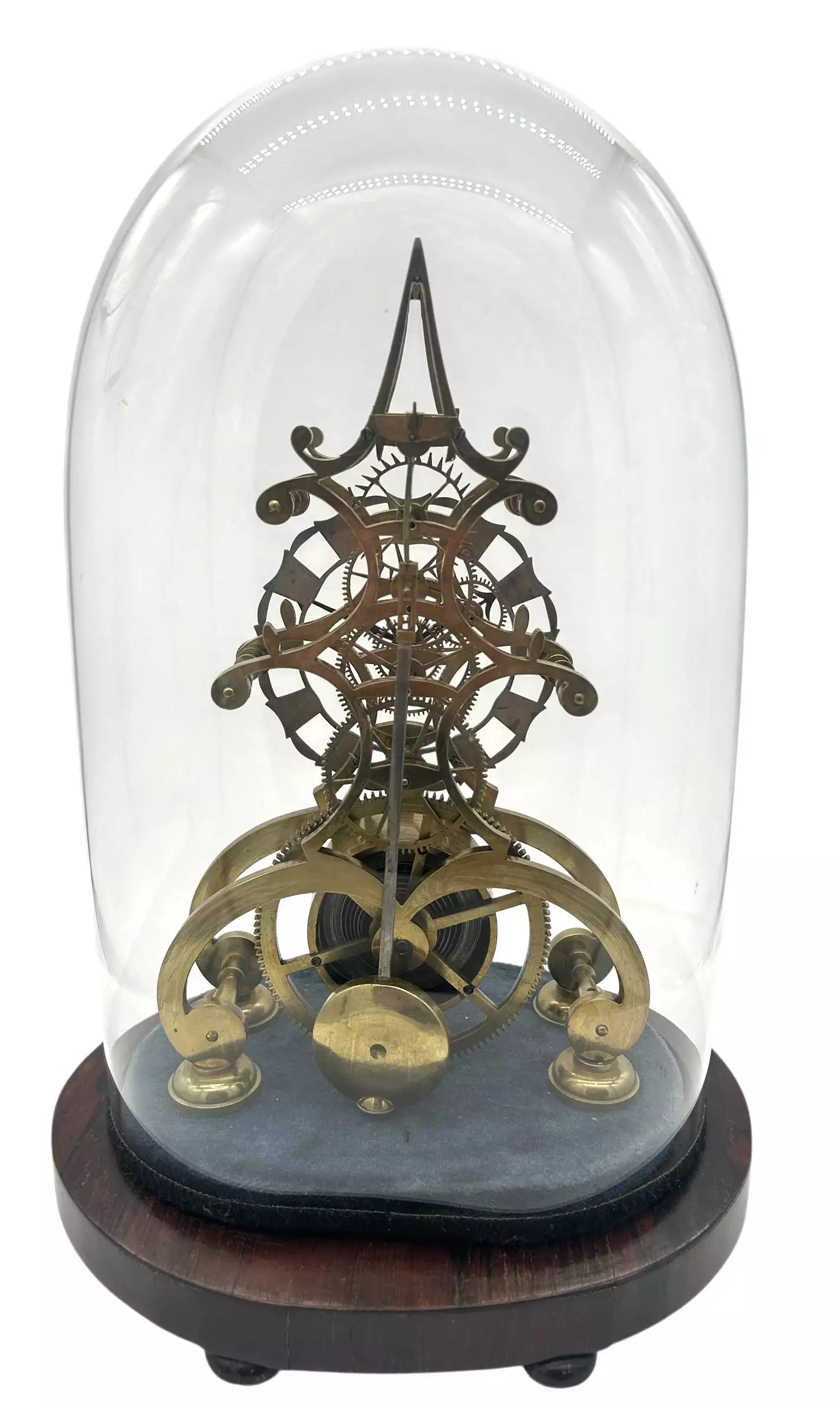 Awesome Rare Victorian 6 spoke wheel Skeleton Mantel Clock - ca1870, view 4