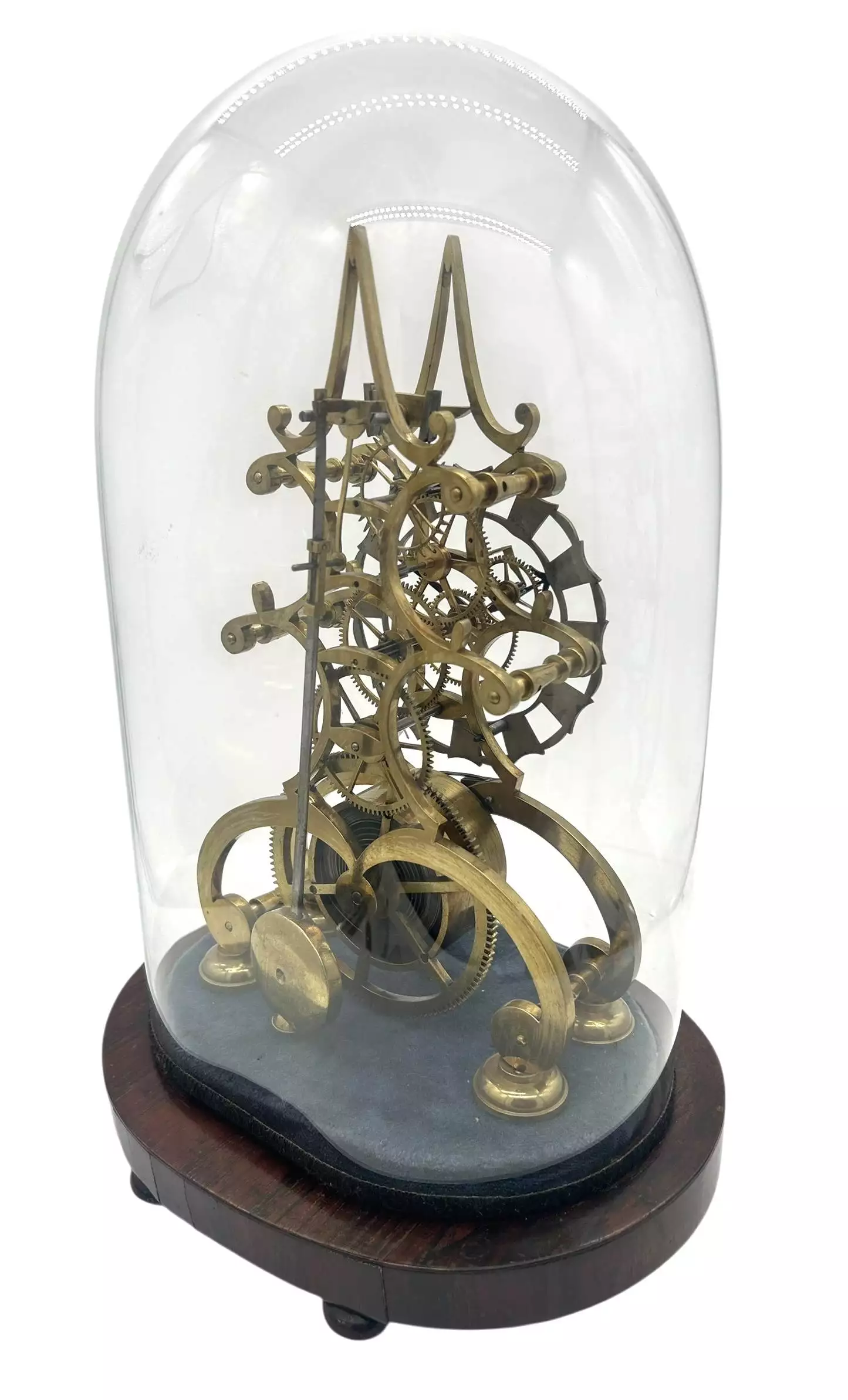 Awesome Rare Victorian 6 spoke wheel Skeleton Mantel Clock - ca1870, view 5