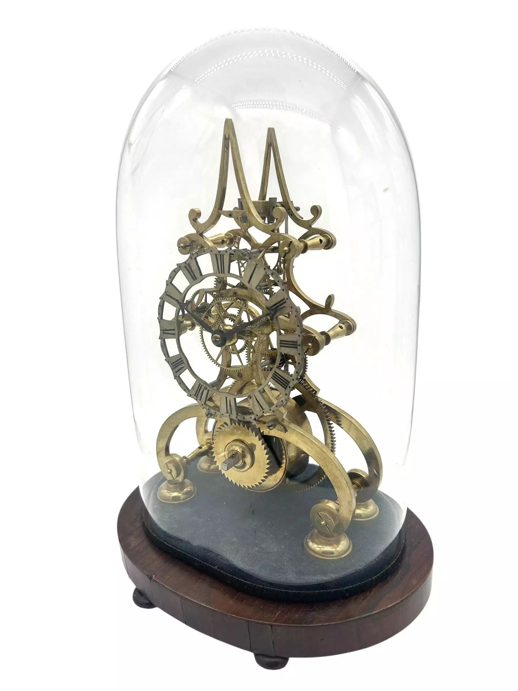 Awesome Rare Victorian 6 spoke wheel Skeleton Mantel Clock - ca1870, view 8