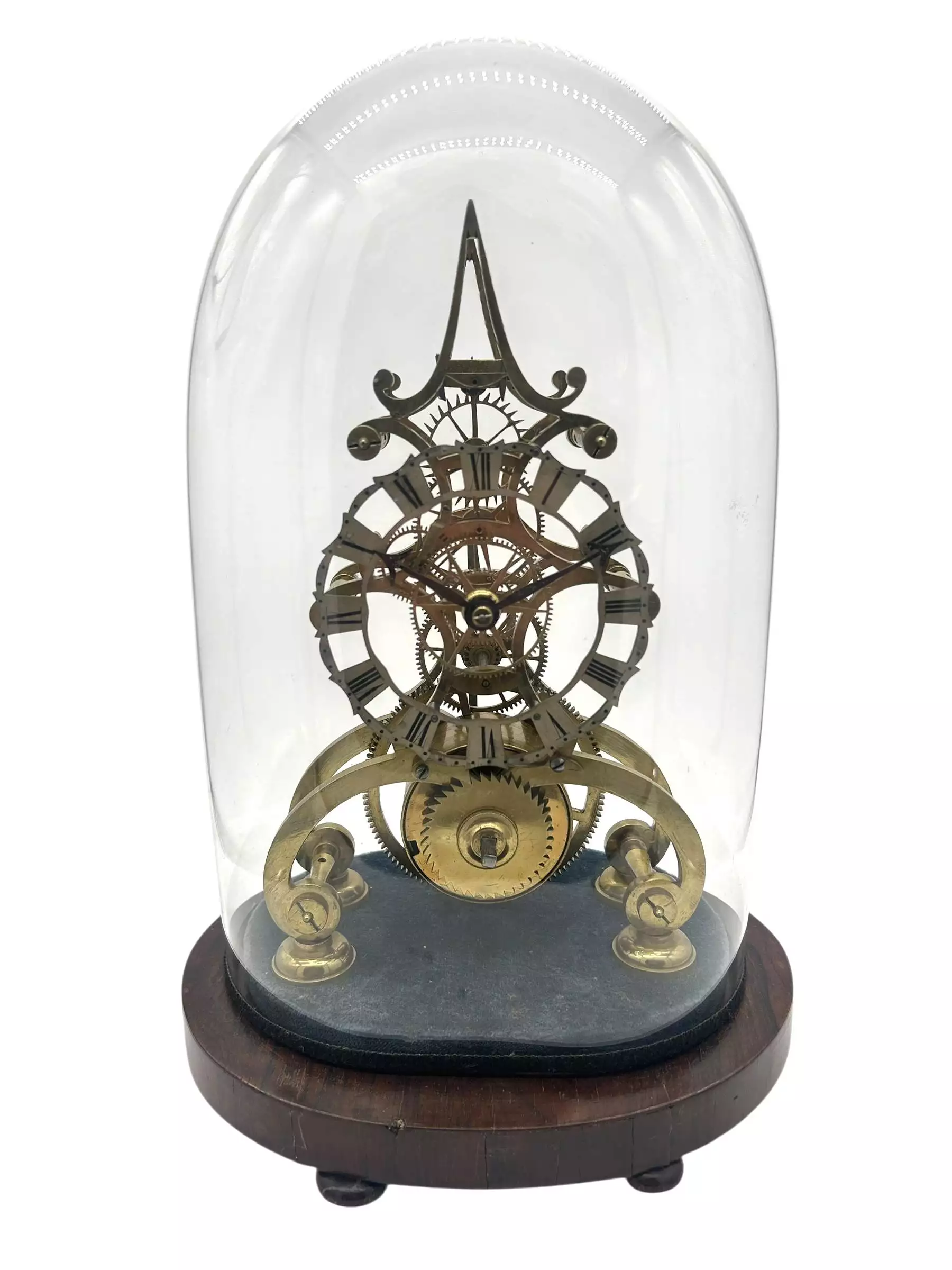 Awesome Rare Victorian 6 spoke wheel Skeleton Mantel Clock - ca1870