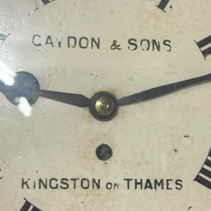 Stunning Antique English fusee drop dial wall clock, ca1890, view 2