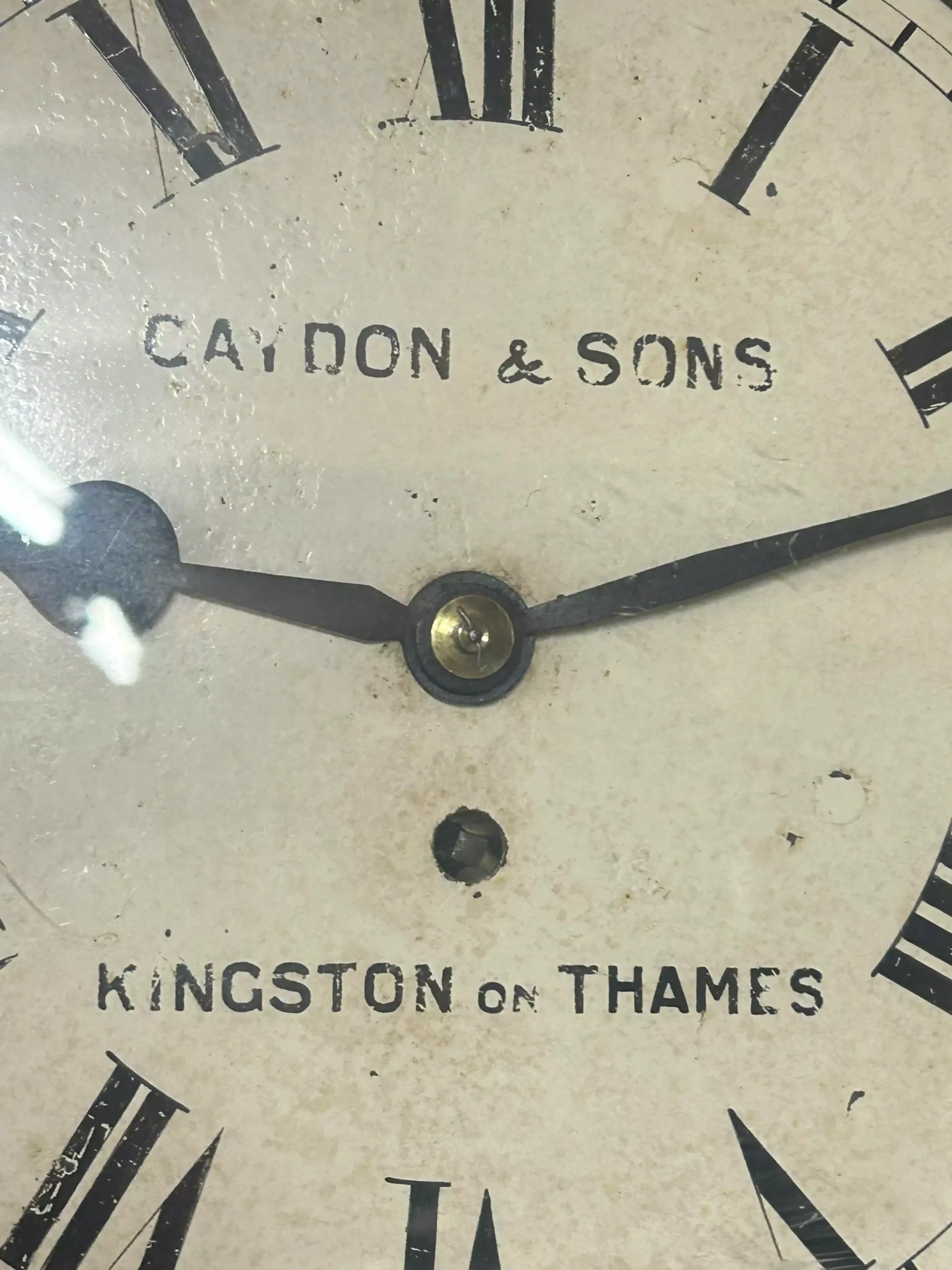 Stunning Antique English fusee drop dial wall clock, ca1890, view 2