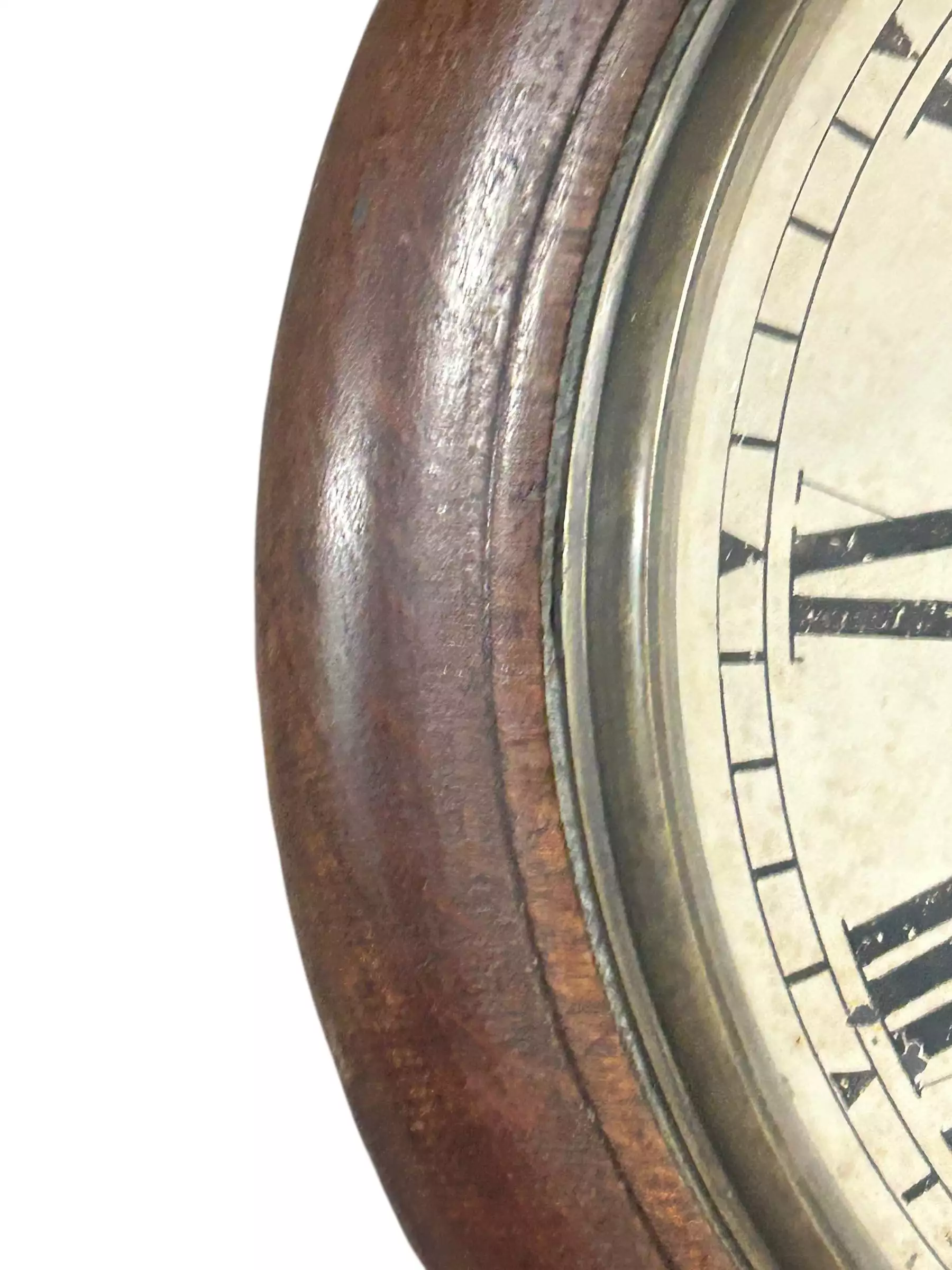 Stunning Antique English fusee drop dial wall clock, ca1890, view 3
