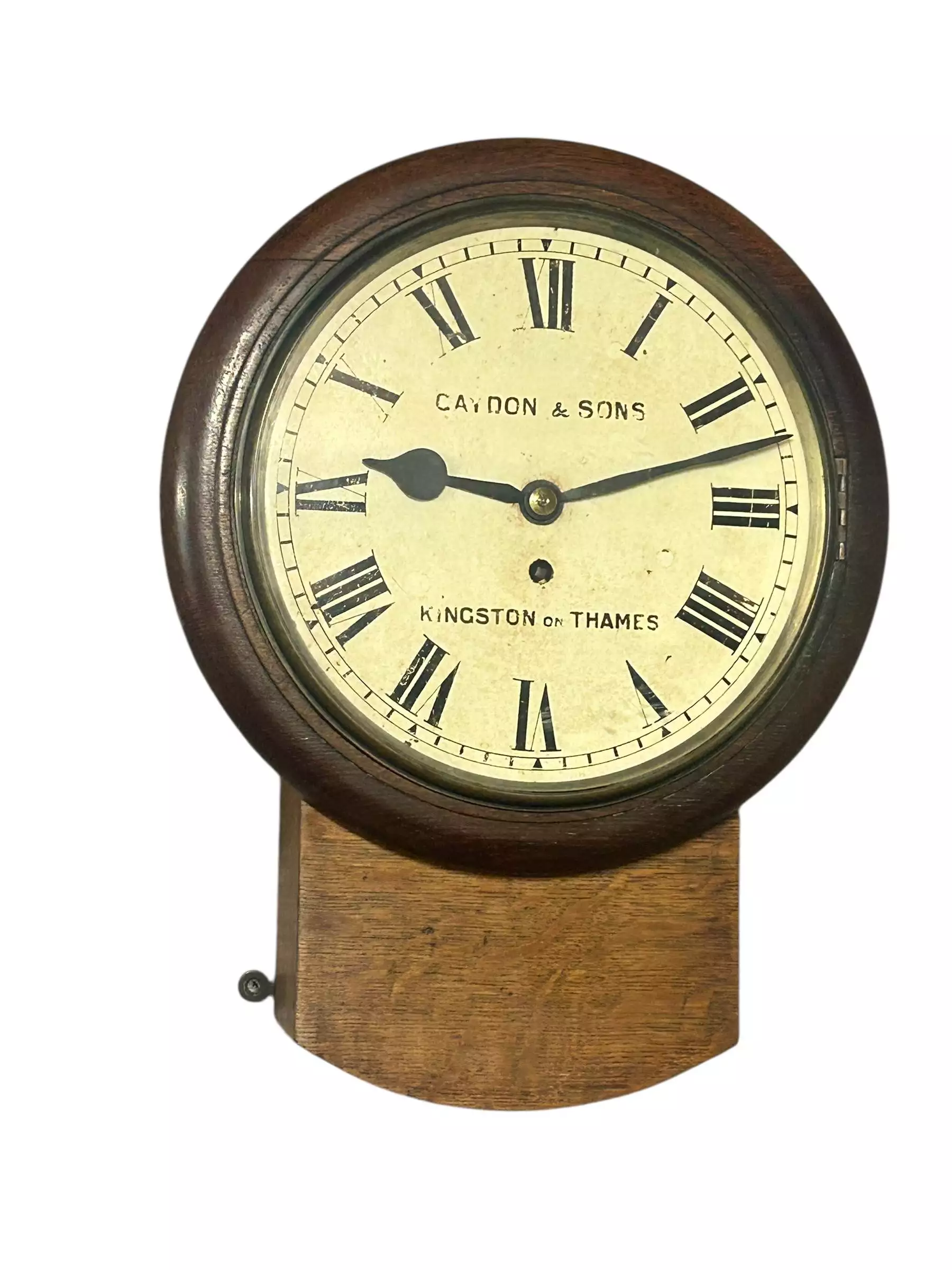 Stunning Antique English fusee drop dial wall clock, ca1890, view 4