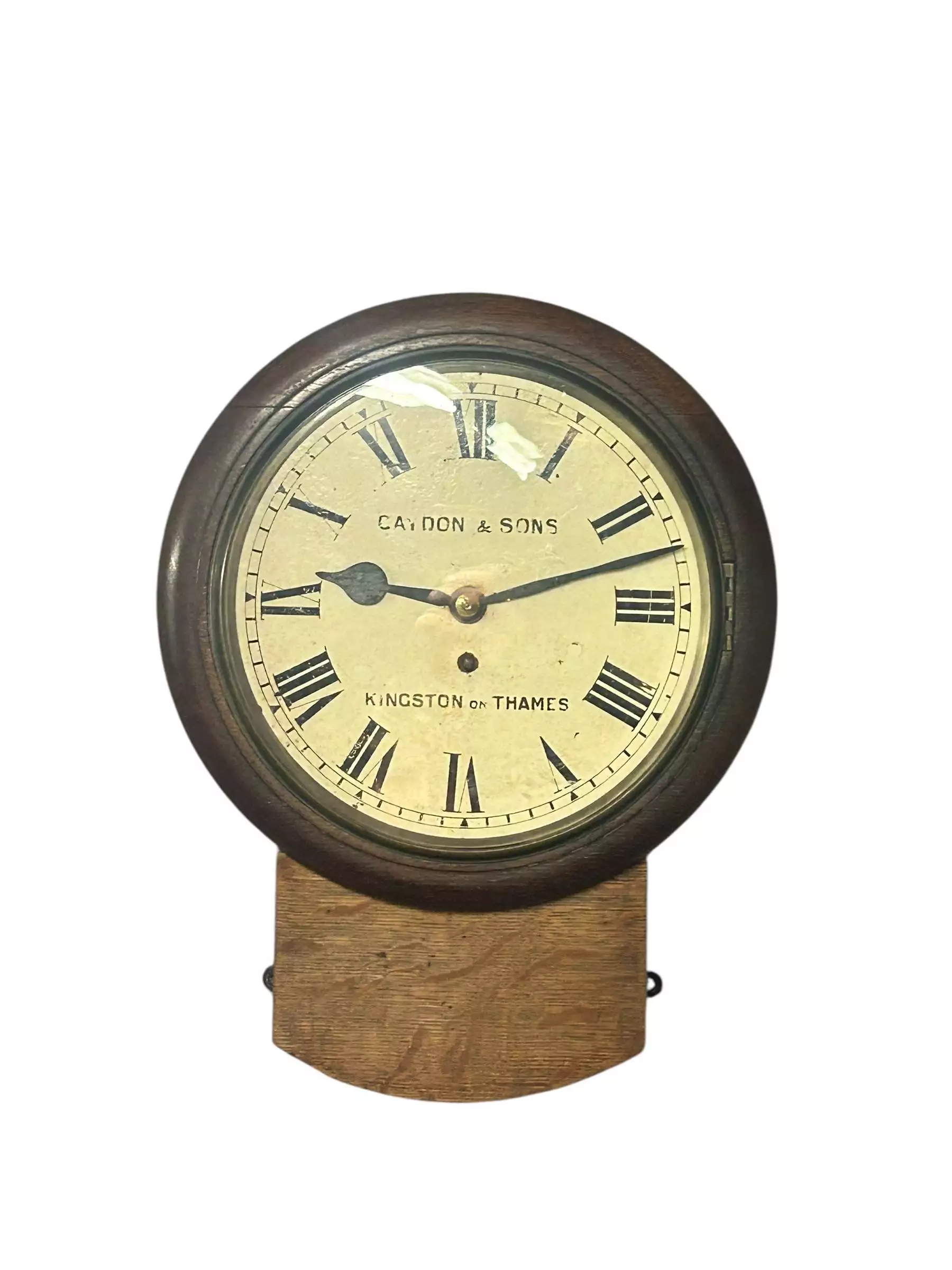 Stunning Antique English fusee drop dial wall clock, ca1890, view 5