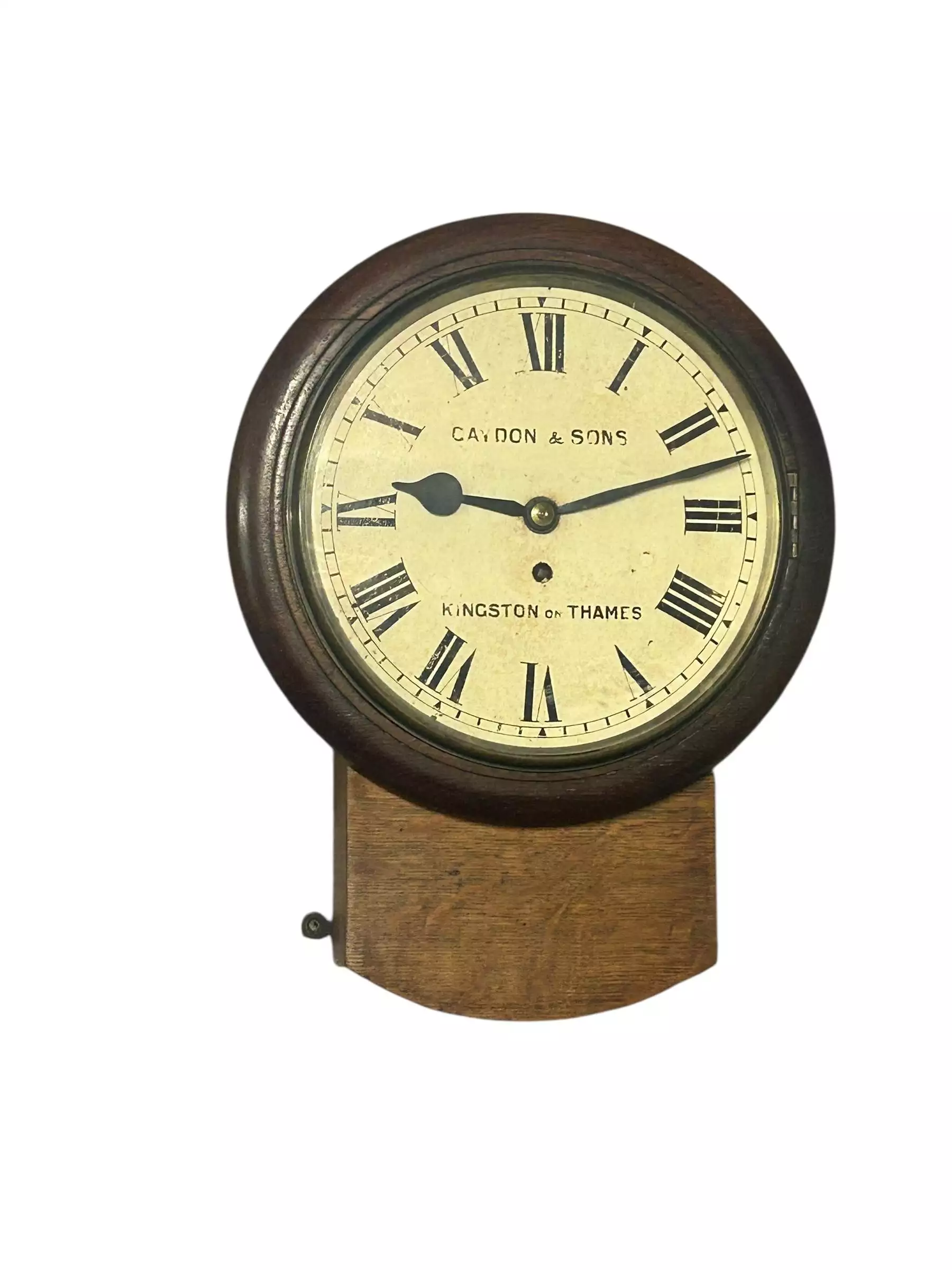 Stunning Antique English fusee drop dial wall clock, ca1890, view 6
