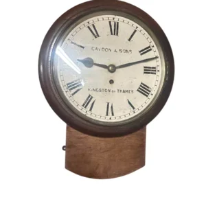 Stunning Antique English fusee drop dial wall clock, ca1890