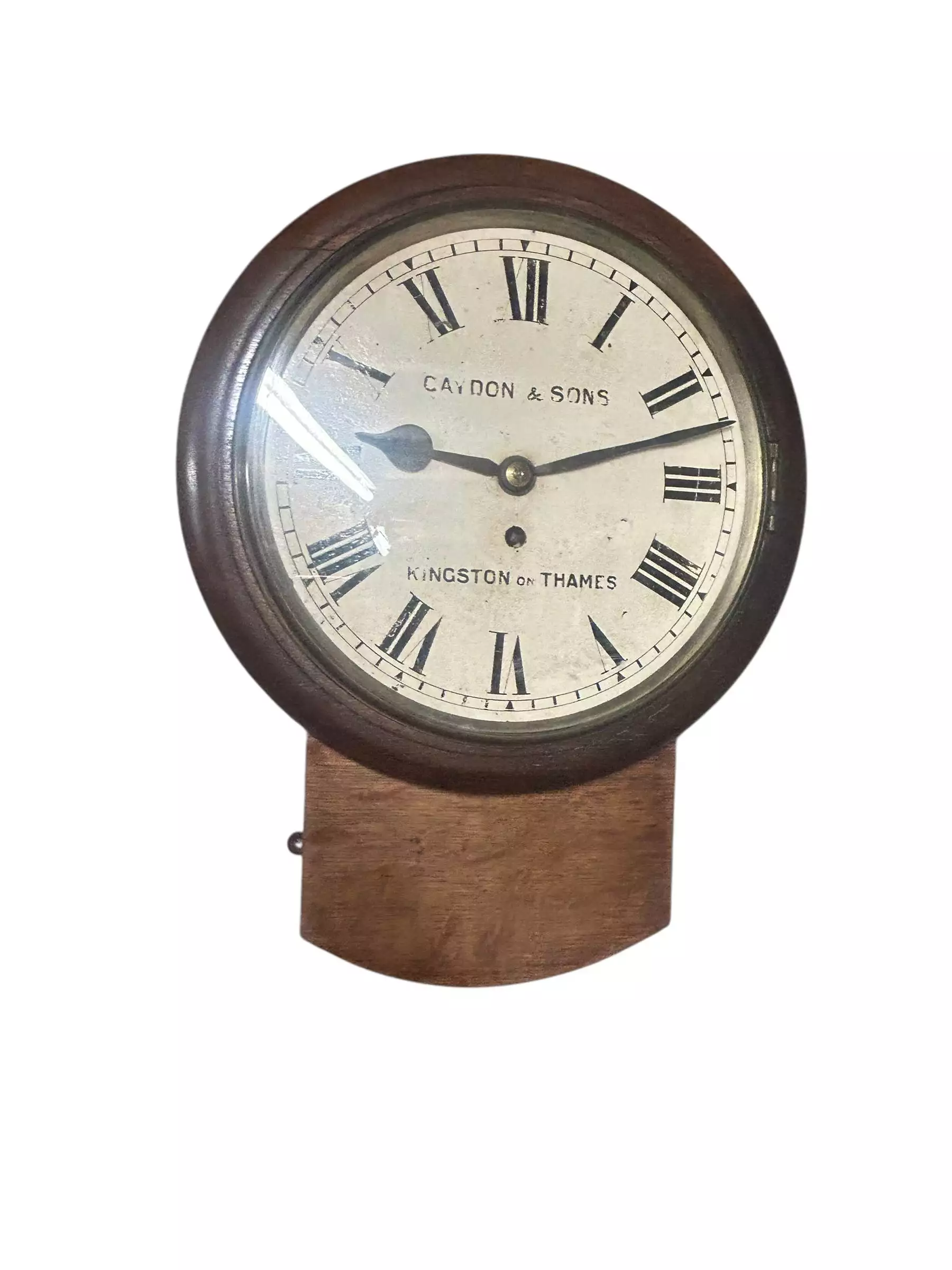 Stunning Antique English fusee drop dial wall clock, ca1890