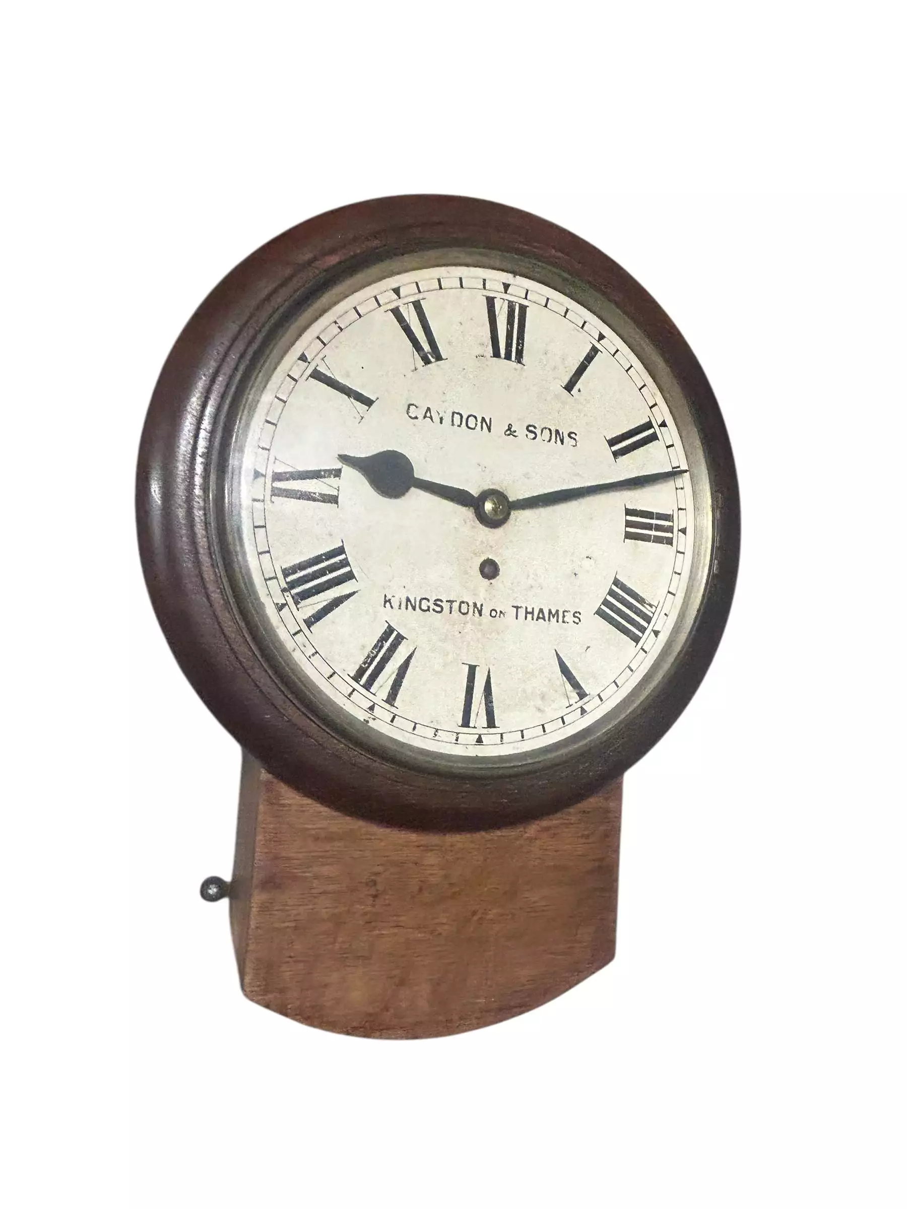 Stunning Antique English fusee drop dial wall clock, ca1890, view 9