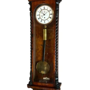 Amazing Rare maple eye Walnut Vienna Regulator Clock, Ca 1880, view 2