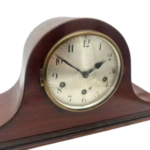 Antique Art deco inspired Napoleon hat shape musical mantel clock, view 2