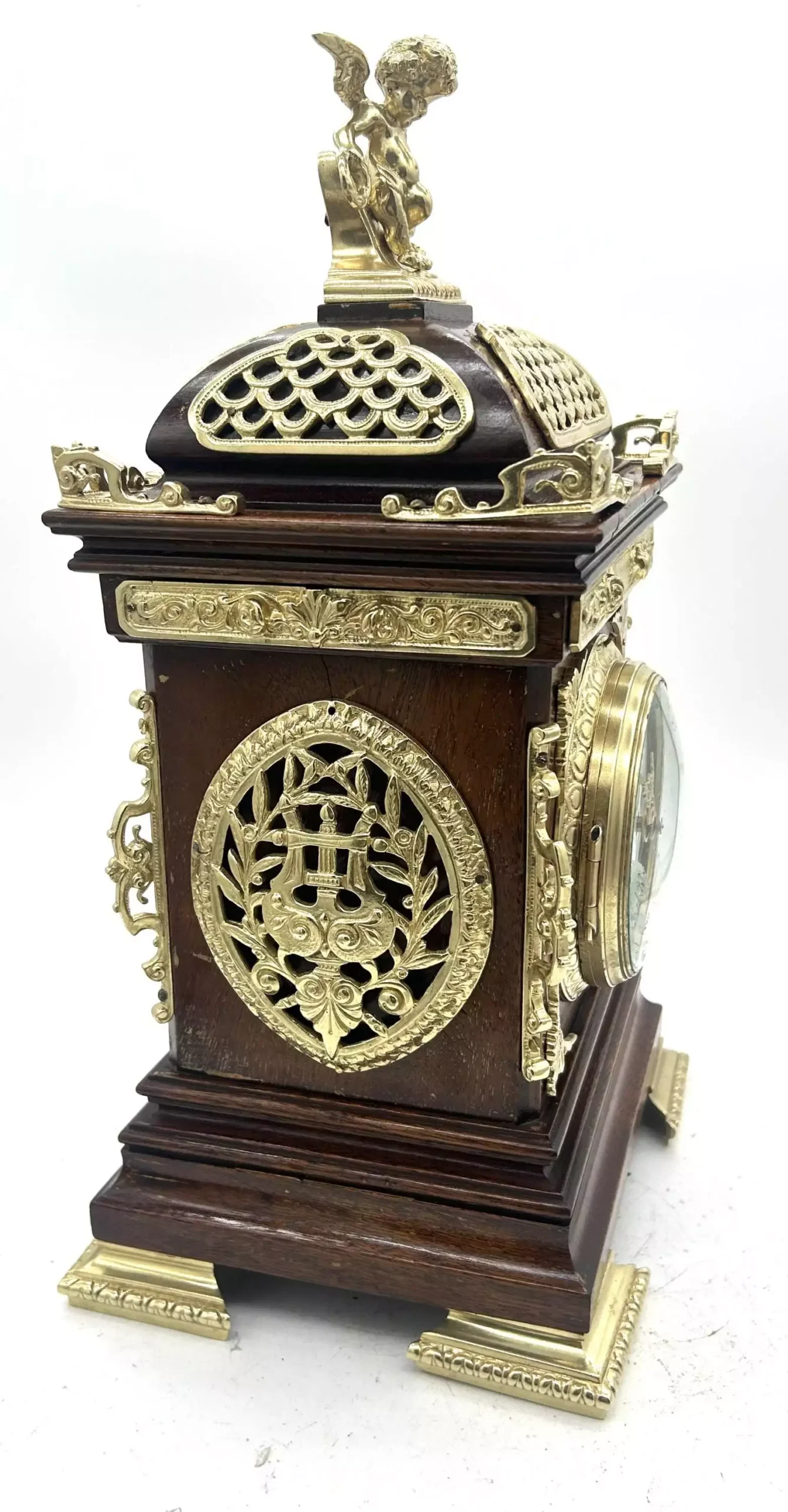 Fabulous Antique French cubed Mantel Clock, ca1880, view 2