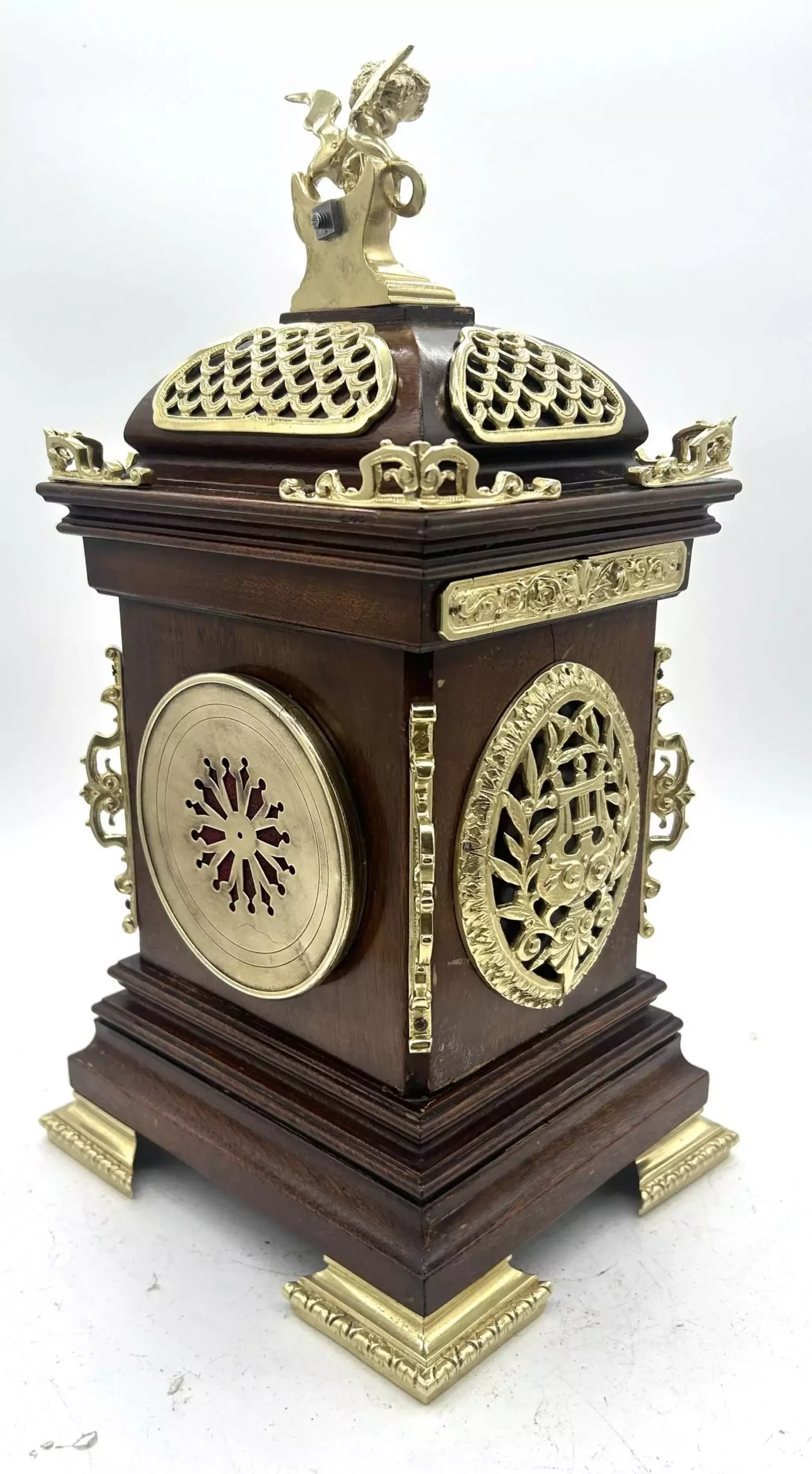 Fabulous Antique French cubed Mantel Clock, ca1880, view 5