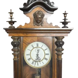 Wonderful Antique Walnut single Weight Vienna Regulator Wall Clock ca1880, view 2