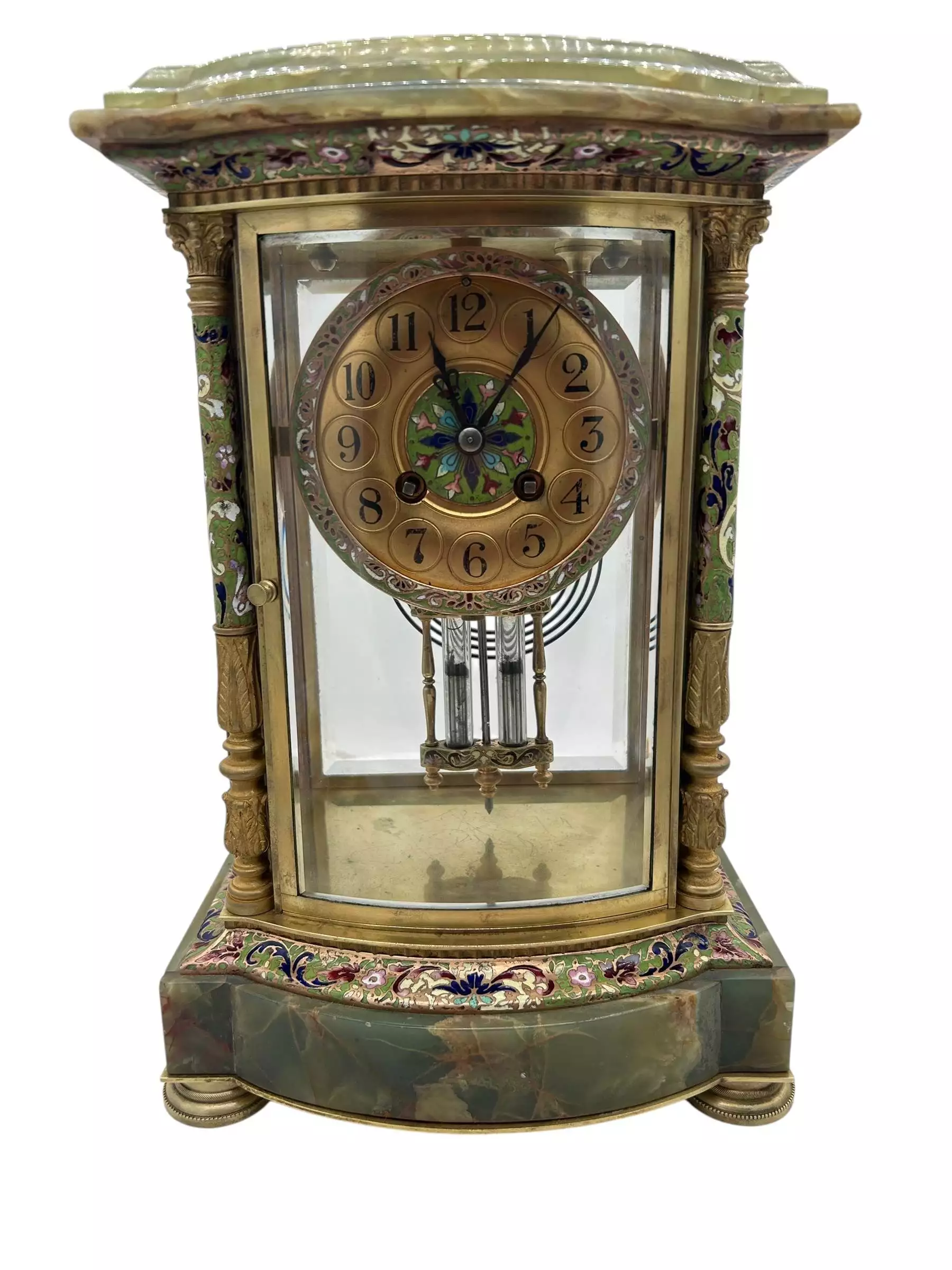 French four-glass champlevé regulator