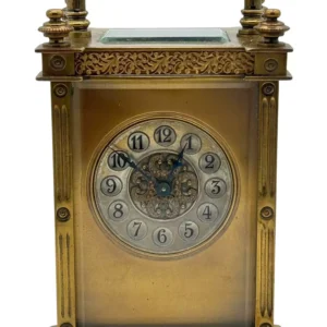 Fantastic Antique masked dial French 8 day Carriage clock, ca 1900