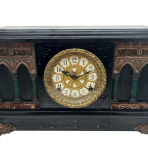 Fantastic Mahogany Case Caddy Top Elliot Mantel Clock