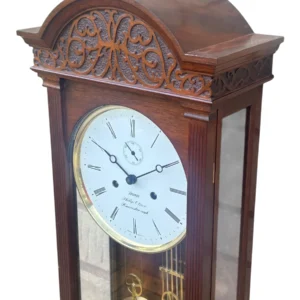 Kieninger twin weight wall clock regulator wall clock Flame mahogany 8 day striking wall clock