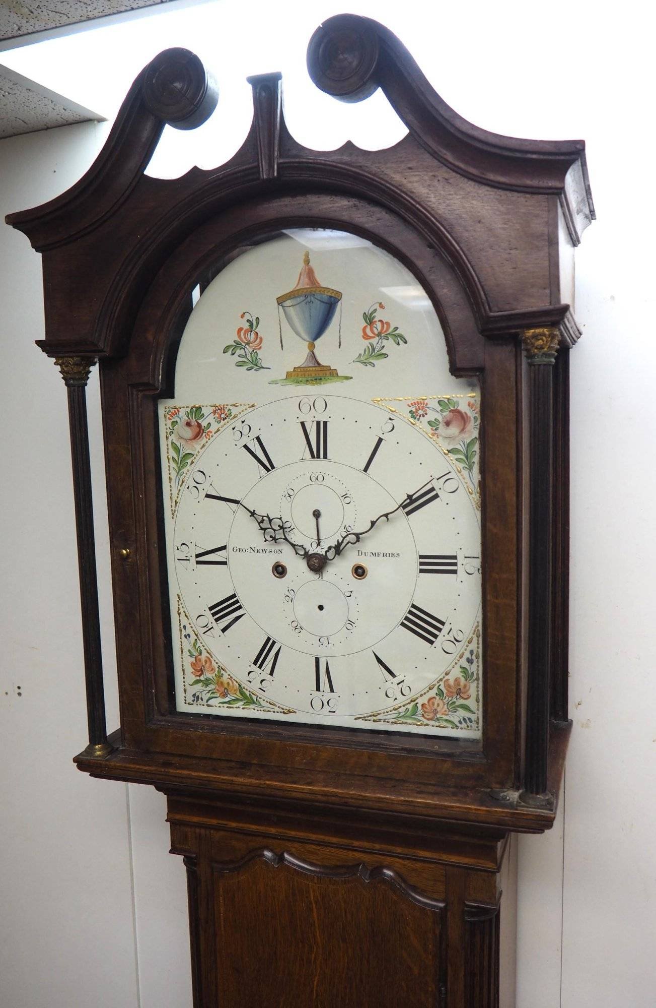 Solid Mahogany & Oak English Longcase Clock