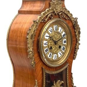 Fine French Kingwood Balloon Shaped Mantel Clock, Applied Ormolu Mounts, view 2