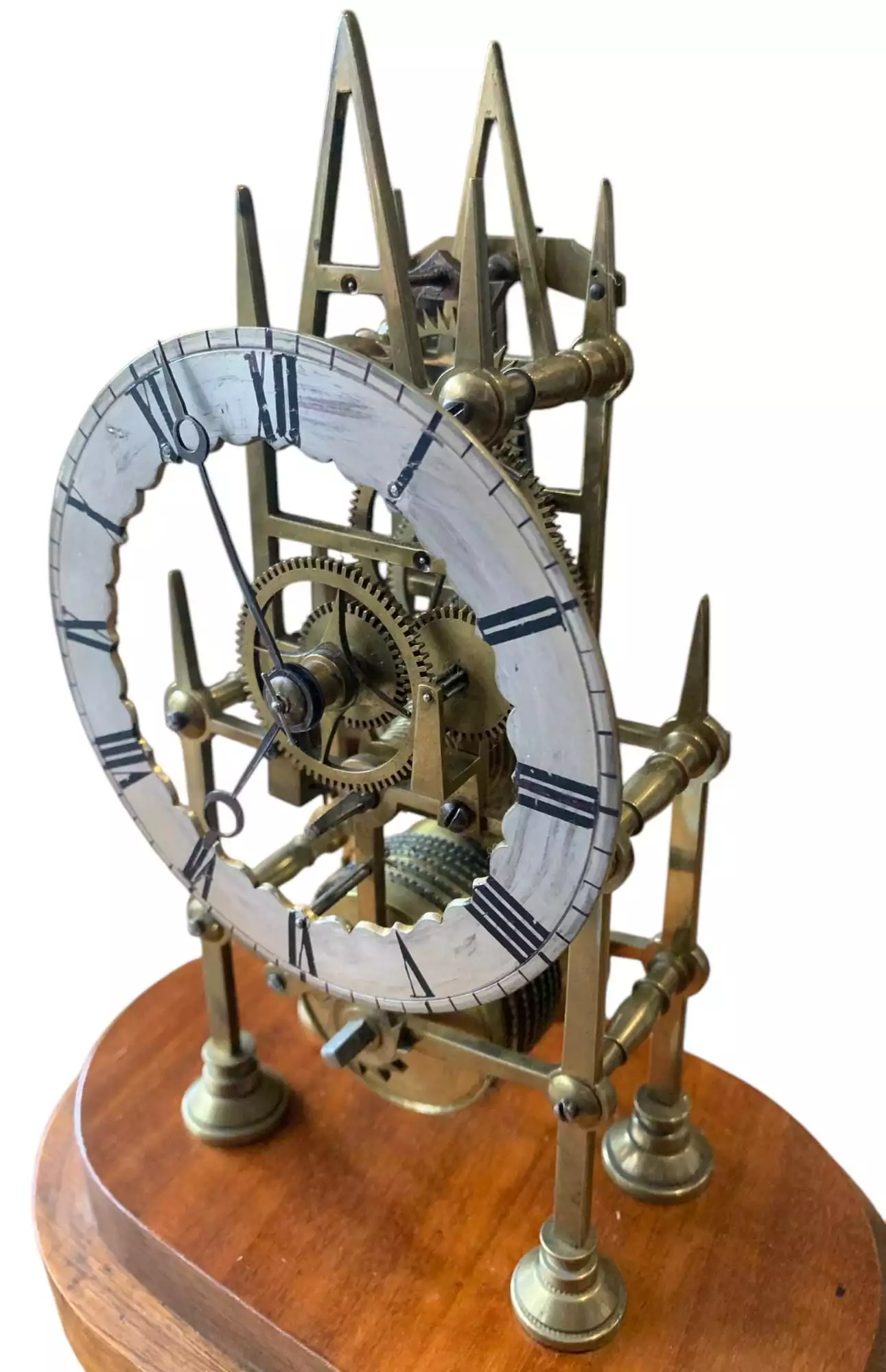 Awesome Victorian Single Fusee Skeleton Mantel Clock, ca1860, view 2