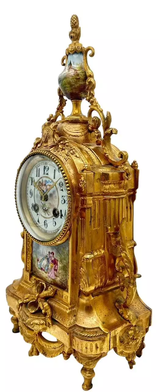 Stunning antique French 3-piece Mantel clock & candelabra set, ca1890, view 2