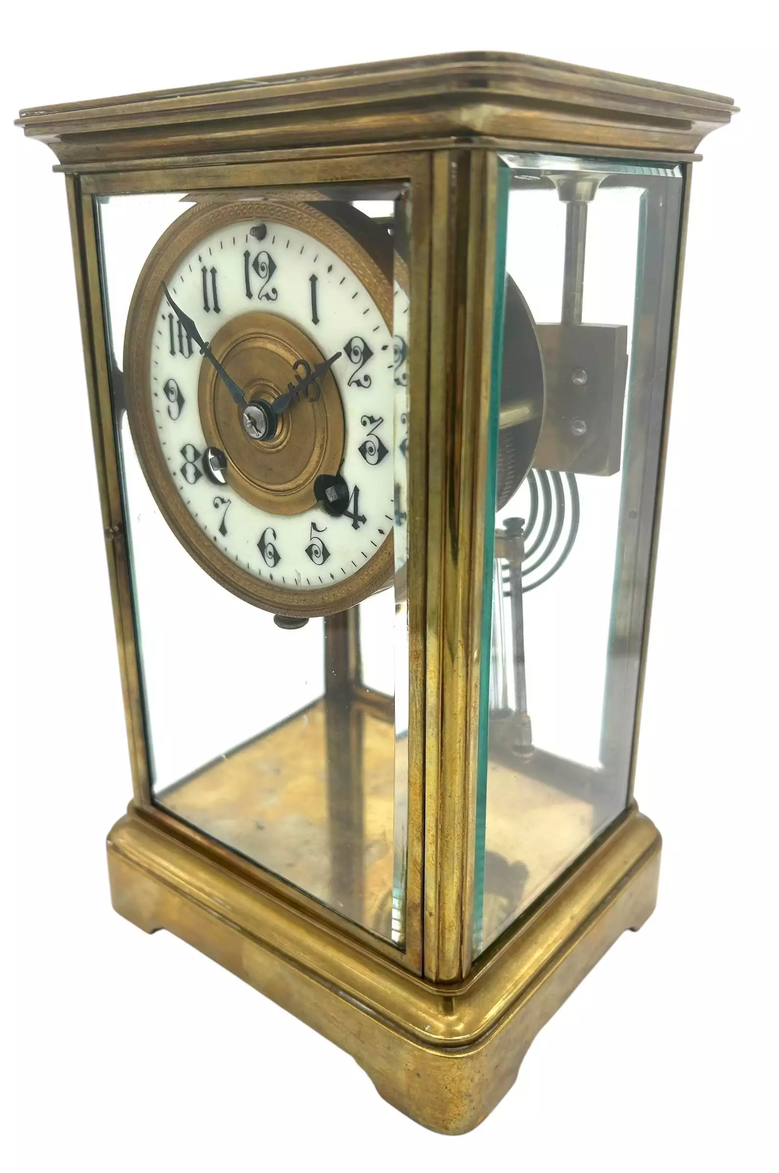 Wonderful French Regulator 4 glass Mantel clock, ca1900, view 4