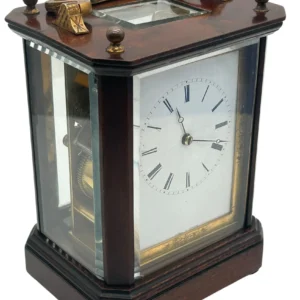 Photoroom_000_20260102_195012-1 Very Early Carriage Clock, Large Model with Enamelled dial, French 8-Day Striking Movement by Joules A Paris, view 2