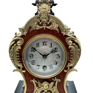Incredible German Lenzkirch Mantel Clock, Ormolu Mounts Silver Dial