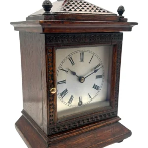 German 8 Day Mantel Clock By Lenzkirch Fine Timepiece Clock Circa 1900, view 2