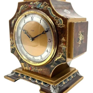 Interesting Chinoiserie Mantel Clock, Gilt Gold Decoration 8-day Clock, view 2