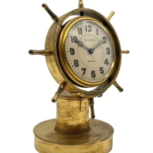 Fine Waltham 8-day Desk Clock, Shipping Wheel Case C1900, view 2