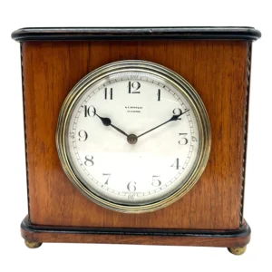 Vintage E.C. Kemp Leicester Mahogany Mantel Clock, Serviced & Working, Antique Bracket Table Clock, Mechanical Wooden Timepiece, Made in France