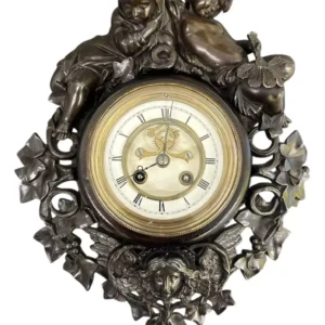 Fabulous French Figural Cartel Wall Clock, ca1890, view 2