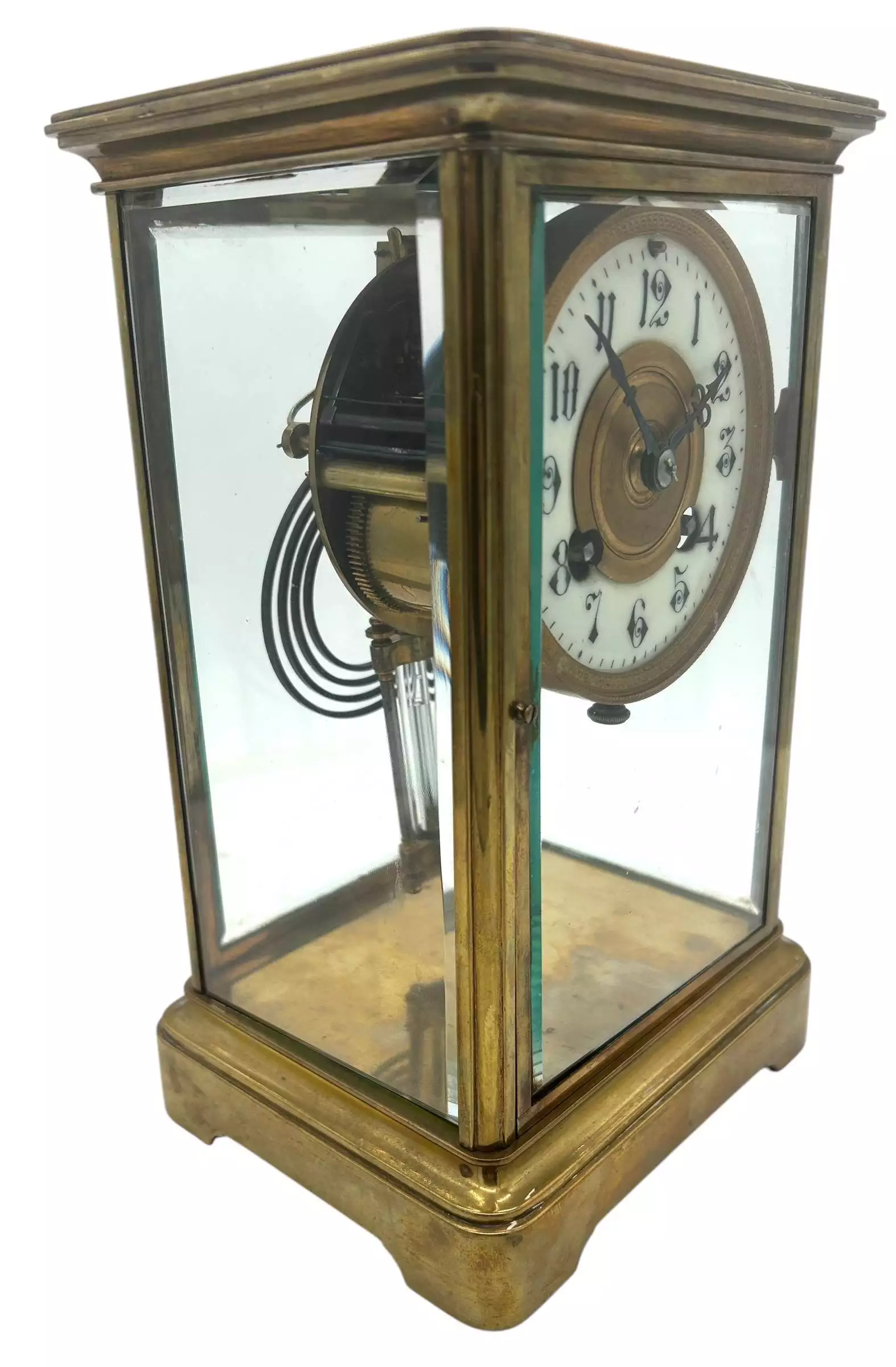 Wonderful French Regulator 4 glass Mantel clock, ca1900, view 11