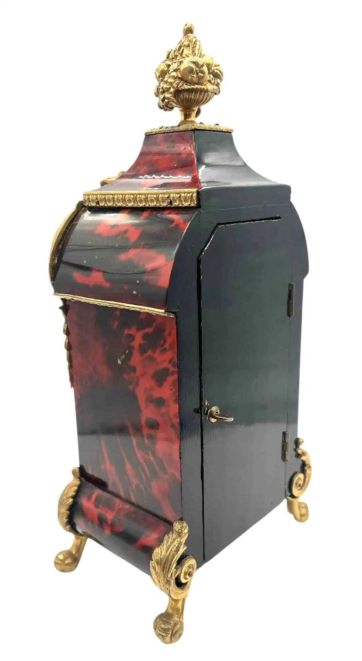 Exquisite Antique French Tortoise shell & Ormolu Boulle Mantle Clock, circa 1870, view 9