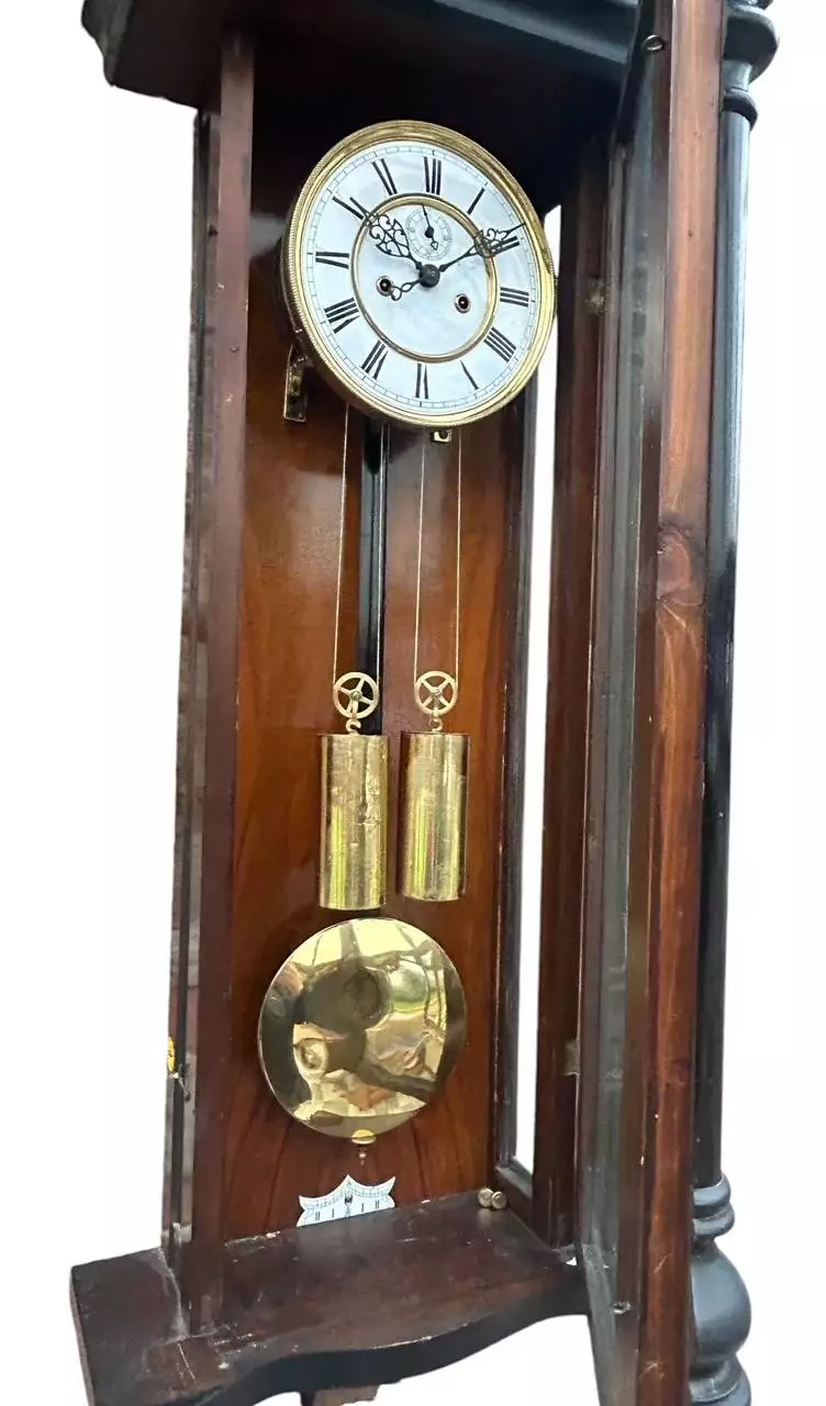 Fabulous Antique Victorian Twin Weight Vienna Regulator Walnut & Ebonized case, view 3