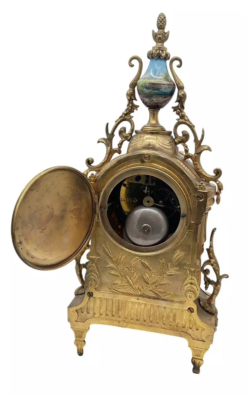 Stunning antique French 3-piece Mantel clock & candelabra set, ca1890, view 4