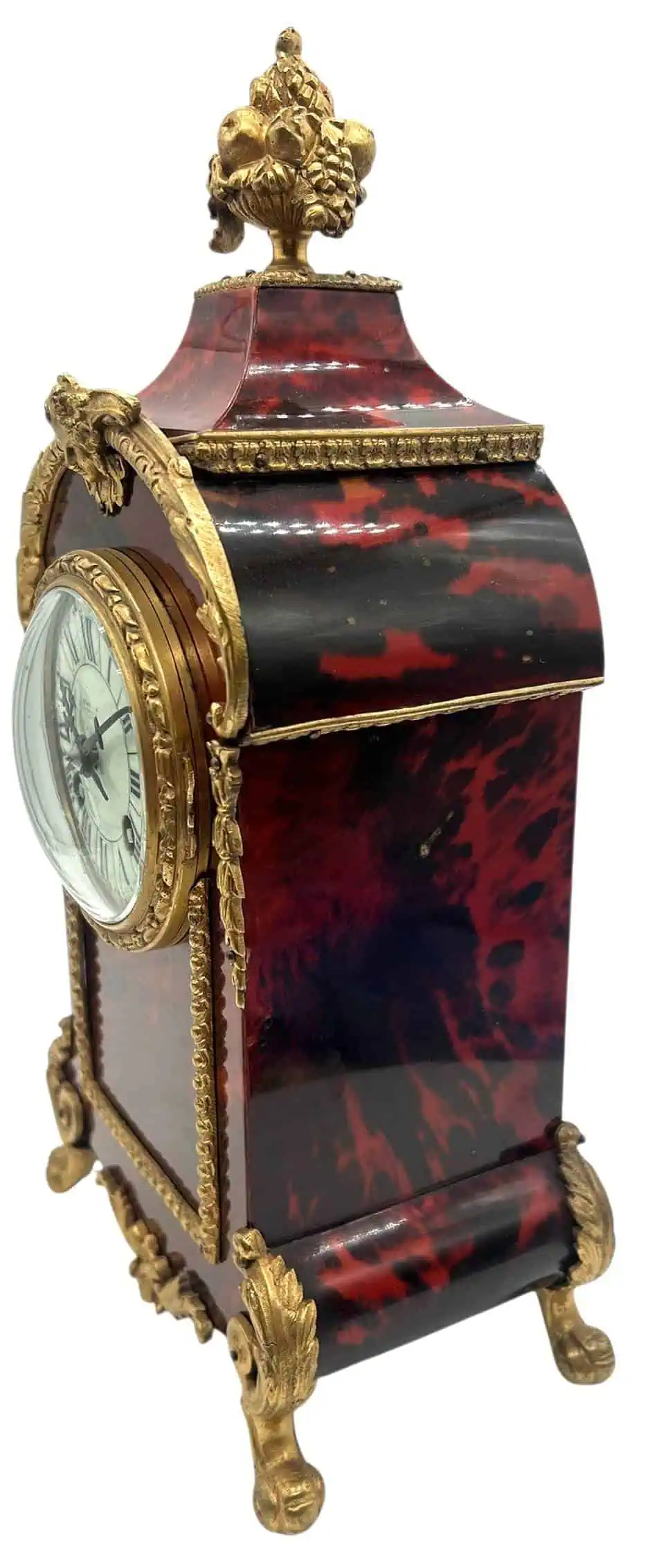 Exquisite Antique French Tortoise shell & Ormolu Boulle Mantle Clock, circa 1870, view 8