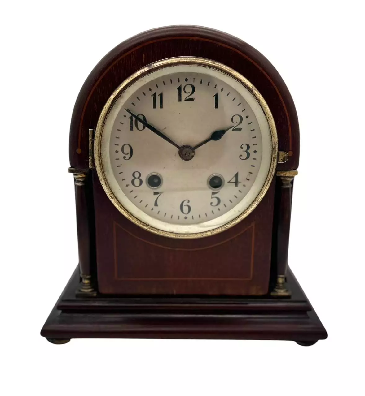 Lovely Edwardian 8 day Arched Top Mantel clock, ca 1905, view 2