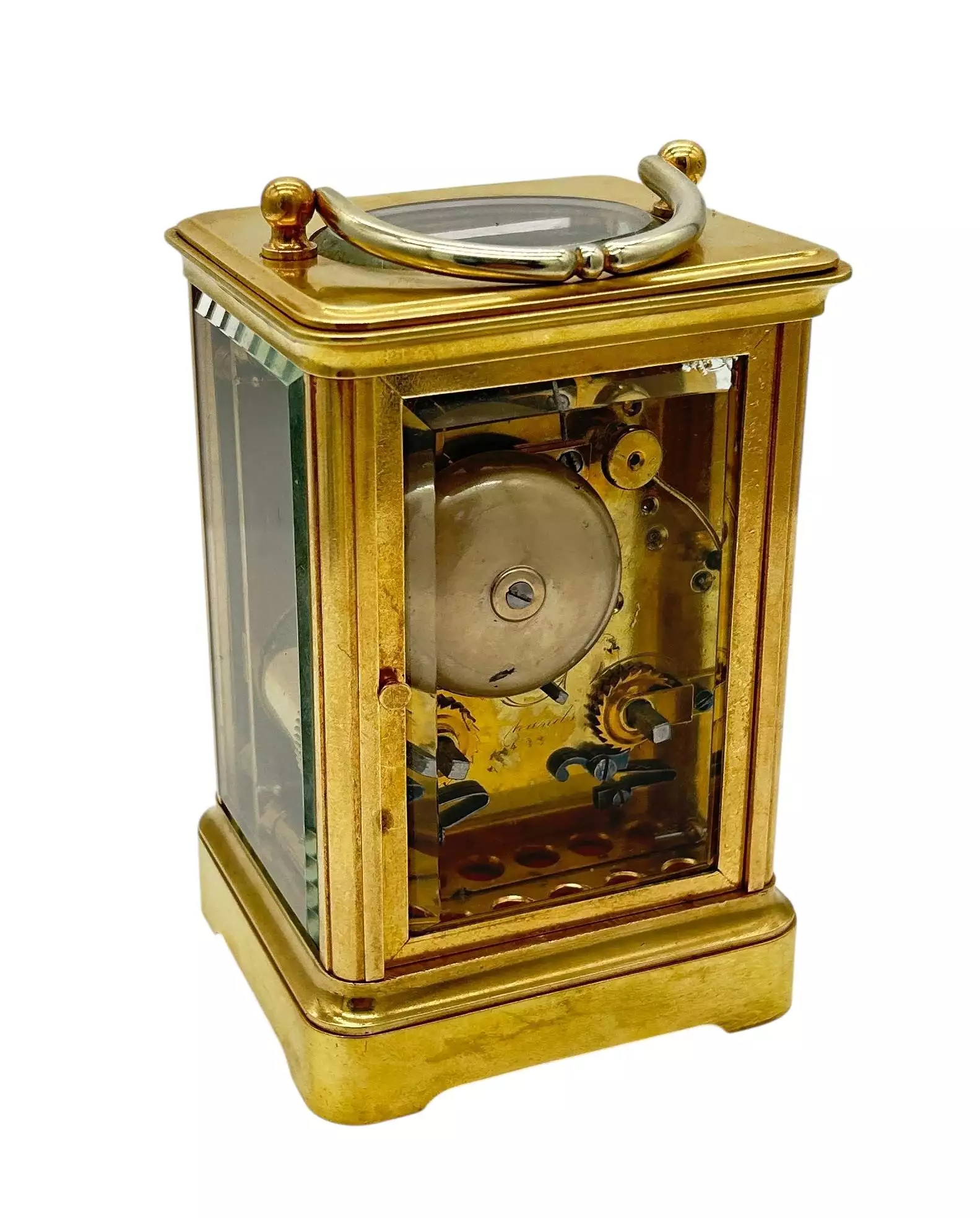 Exquisite Antique French Bell striking Carriage Clock, 8-Day Carriage Clock C1880, view 5